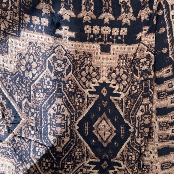 VINTAGE | Emanuel by Emanual Ungaro 100% Silk brown & black mosaic midi skirt - Picture 15 of 15